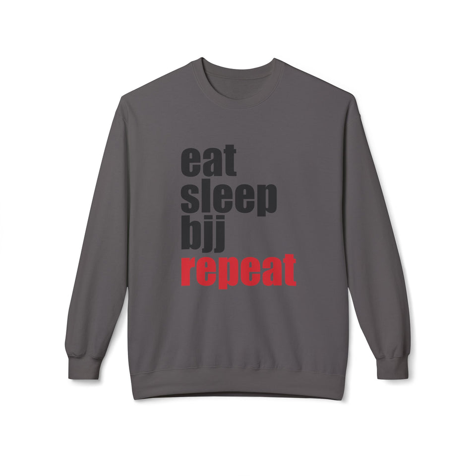 Brazilian Jiu Jitsu Eat Sleep BJJ Repeat BJJ Unisex Midweight Softstyle Fleece Crewneck Sweatshirt