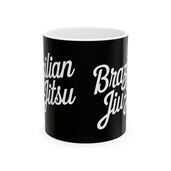 Brazilian Jiu Jitsu Cursive 2 BJJ Ceramic Mug | Brazilian Jiu Jitsu Gifts (11oz)