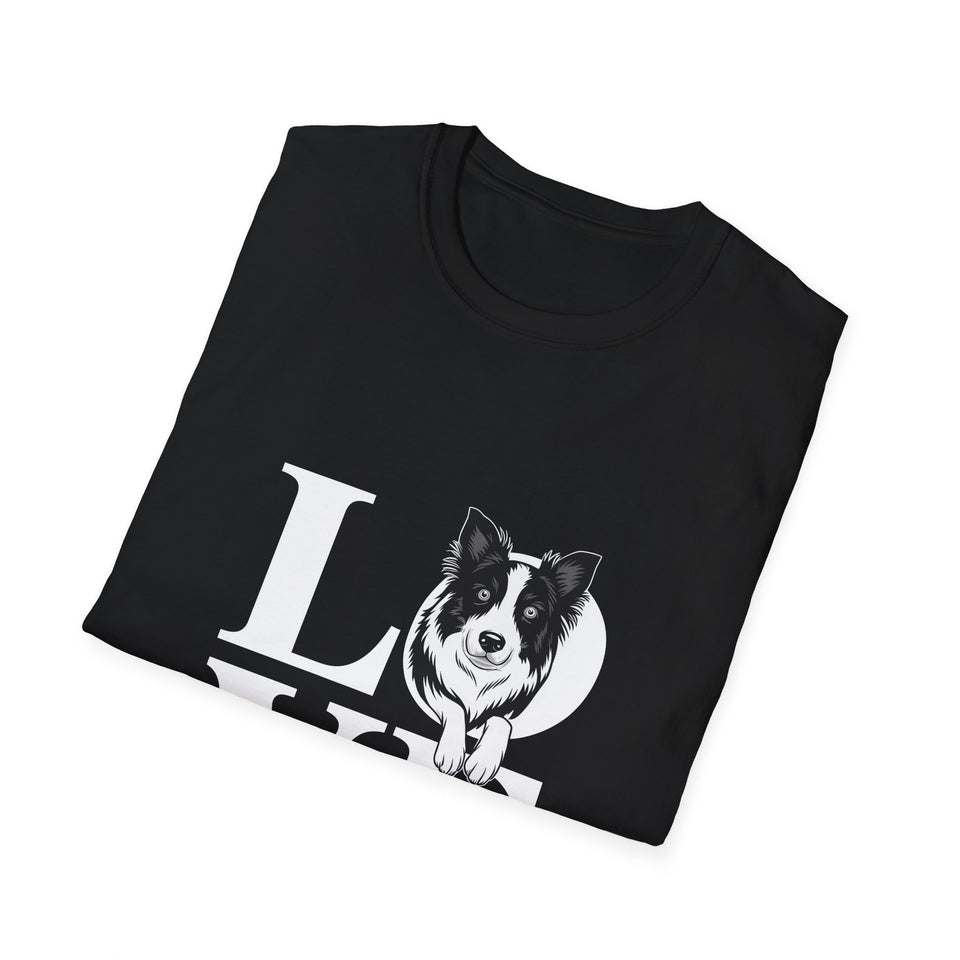 Cute Love Border Collies Shirt | Border Collie Lover Gifts | Sheep Dog Unisex T-Shirt