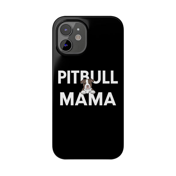 Premium Pitbull Mama 3 iPhone Case | Pitbull Gifts Slim Phone Cases