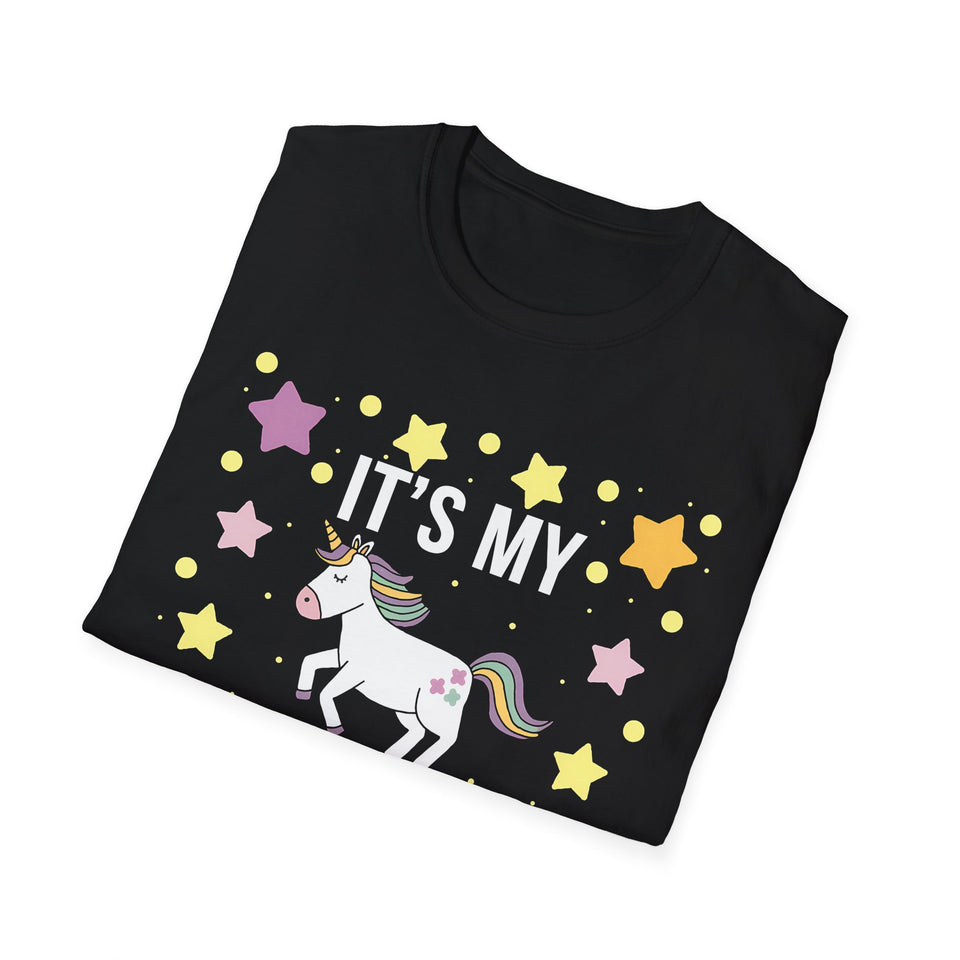 Unicorn It's My Birthday - Unicorn T-Shirt - Softstyle