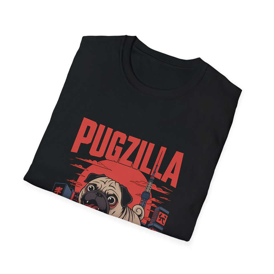 Pugzilla Funny Pug Owner Lover T-shirt, Pug Japanese Monster Tee, Pug Mom Shirt, Pug Dad Gift, Pug Owner Shirt