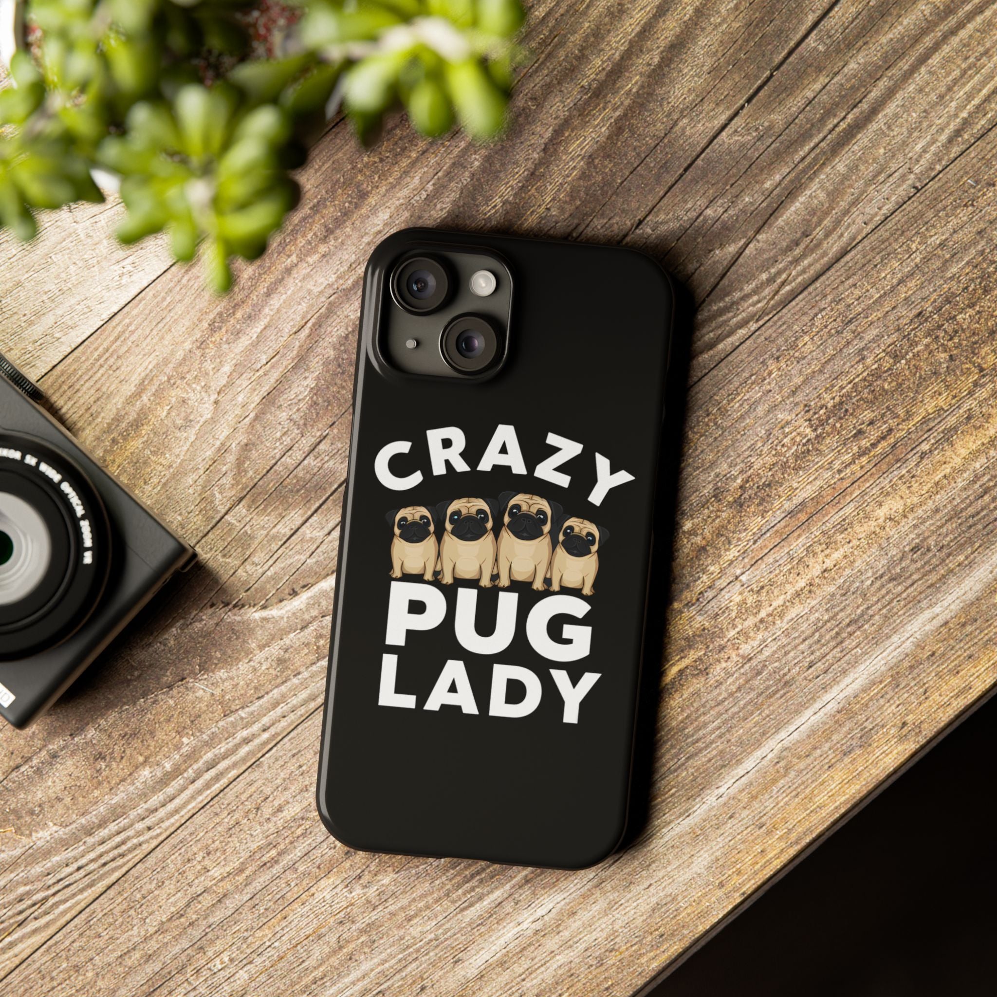Premium Crazy Pug Lady iPhone Case | Cute Pug Gifts Slim Phone Cases