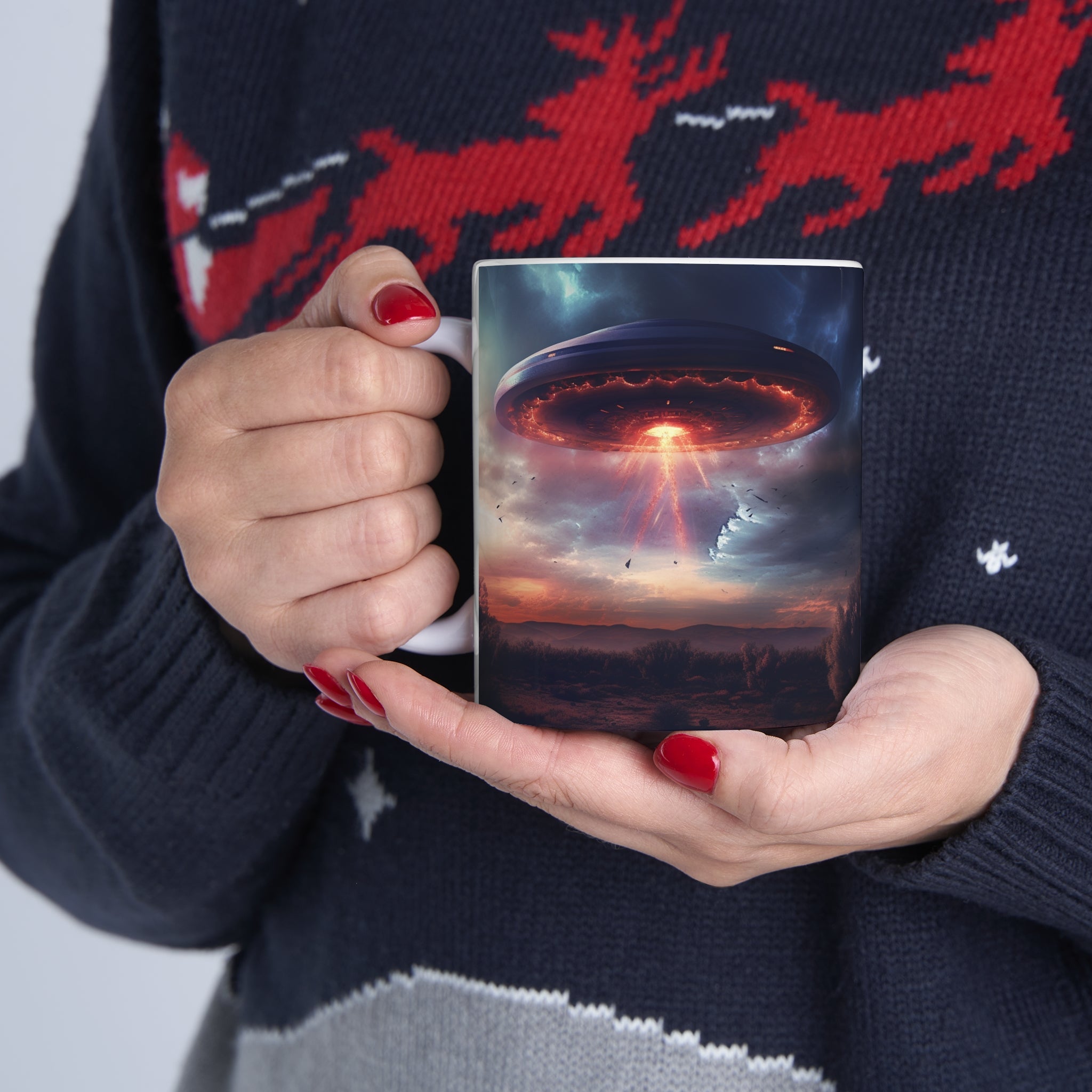 UFO Mug | UFO Gift | Alien Unidentified Flying Object Flying Saucer Ceramic Mug 11oz