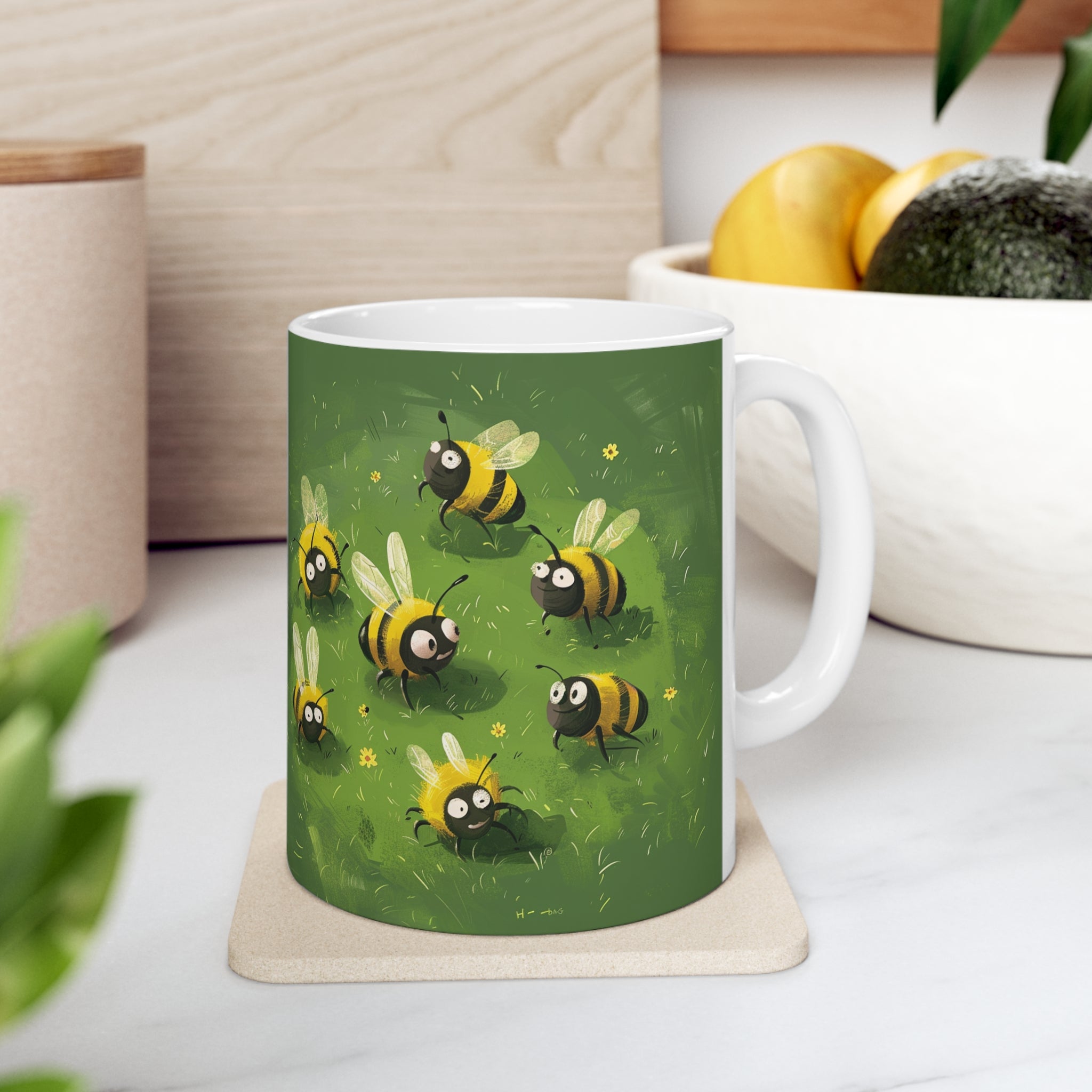 Bee Mug  | Bee Gifts | Bee Presents | Happy Bees Ceramic Mug 11oz