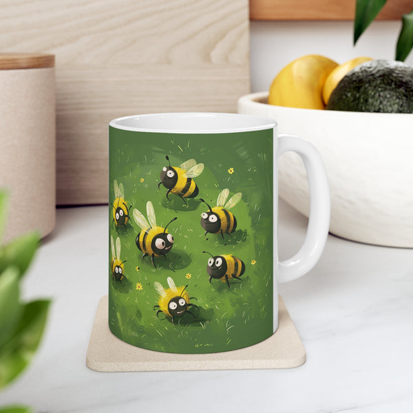 Bee Mug  | Bee Gifts | Bee Presents | Happy Bees Ceramic Mug 11oz