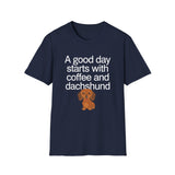 Dachshund Coffee T-Shirt — 