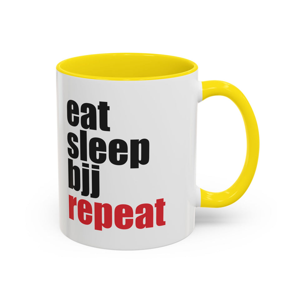 Brazilian Jiu Jitsu Eat Sleep BJJ Repeat | BJJ Accent Coffee Mug