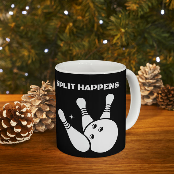 Funny Bowling Mug | Split Happens Bowling Coffee Mug | Bowling Gifts | Funny Bowling Presents | Bowling Mug 11oz
