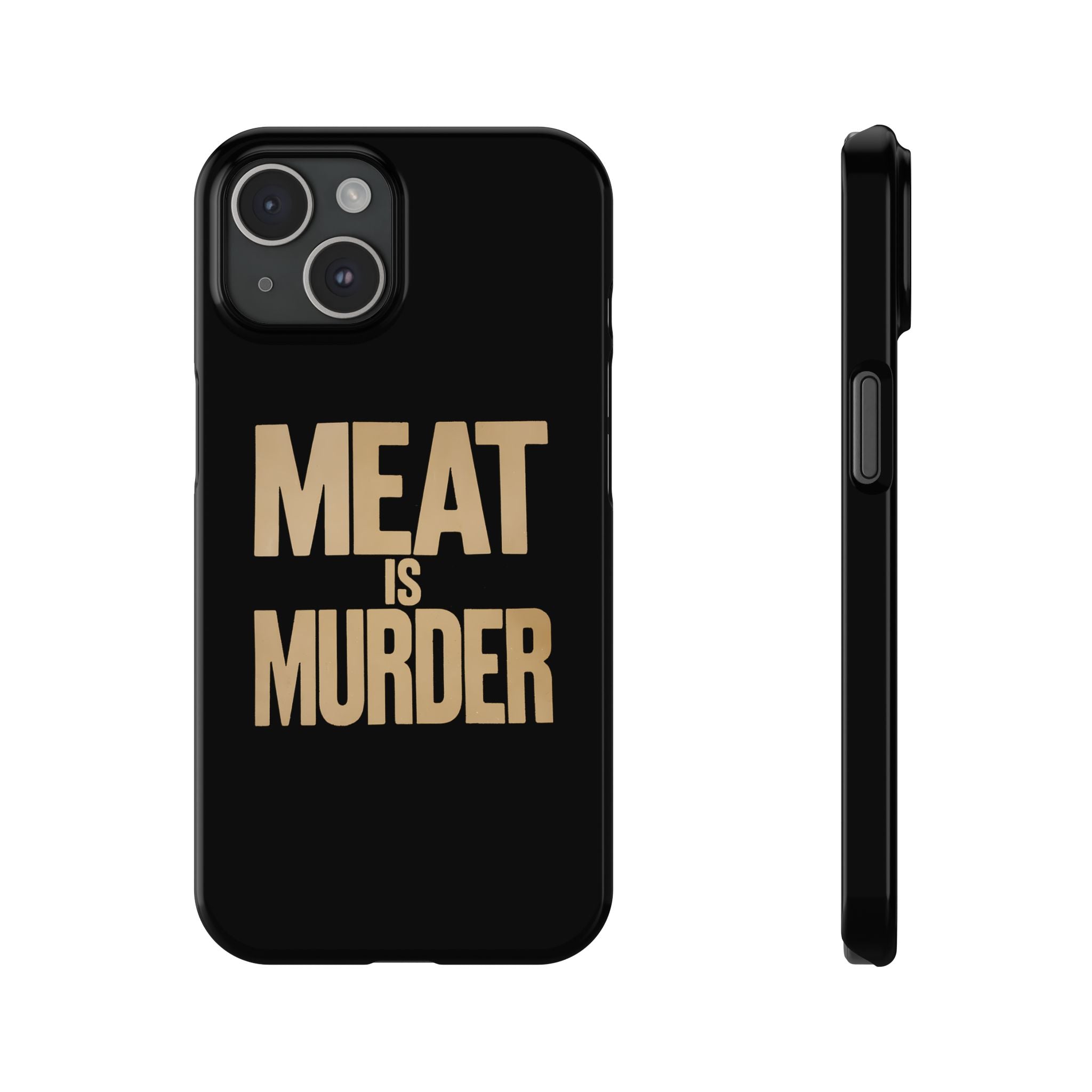 Premium Vegan Meat Is Murder iPhone Case | Vegan Gifts Slim Phone Cases Secondary image