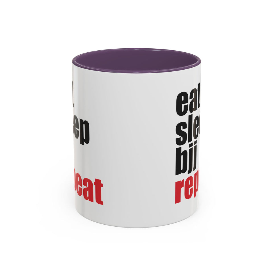 Brazilian Jiu Jitsu Eat Sleep BJJ Repeat | BJJ Accent Coffee Mug