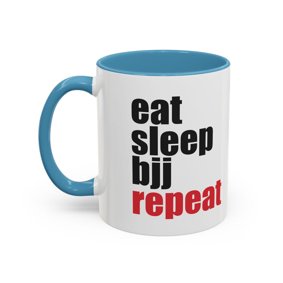 Brazilian Jiu Jitsu Eat Sleep BJJ Repeat | BJJ Accent Coffee Mug
