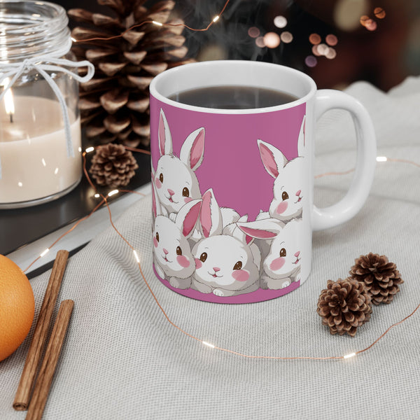 Cute Anime Rabbits - Rabbit Ceramic Mug | Cute Anime Rabbits - Rabbit Gifts (11oz)