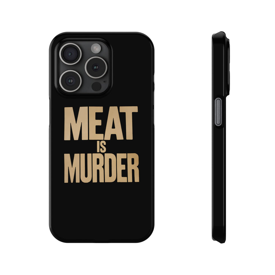 Premium Vegan Meat Is Murder iPhone Case | Vegan Gifts Slim Phone Cases