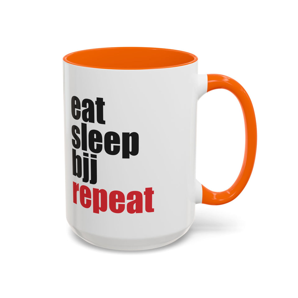 Brazilian Jiu Jitsu Eat Sleep BJJ Repeat | BJJ Accent Coffee Mug