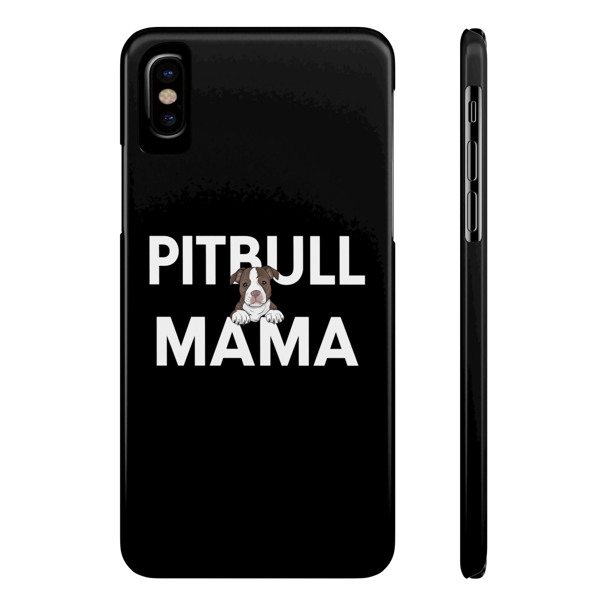 Premium Pitbull Mama 3 iPhone Case | Pitbull Gifts Slim Phone Cases