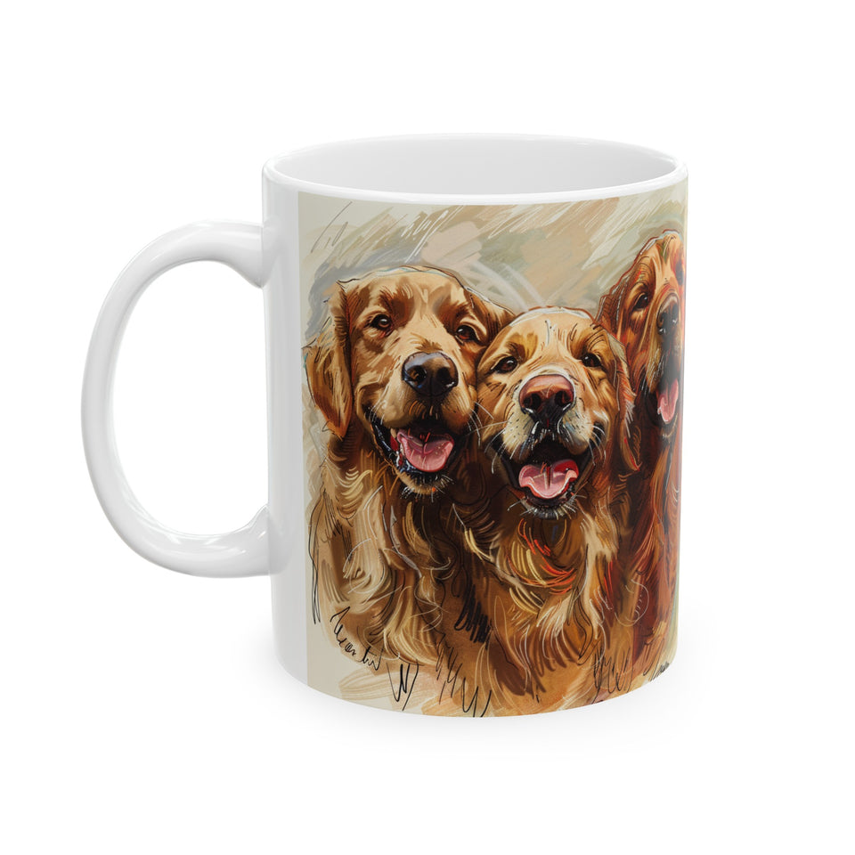 Golden Retriever Mug Group | Golden Retriever Gift | Golden Retriever Coffee Mug | Golden Retriever Presents Mug 11oz