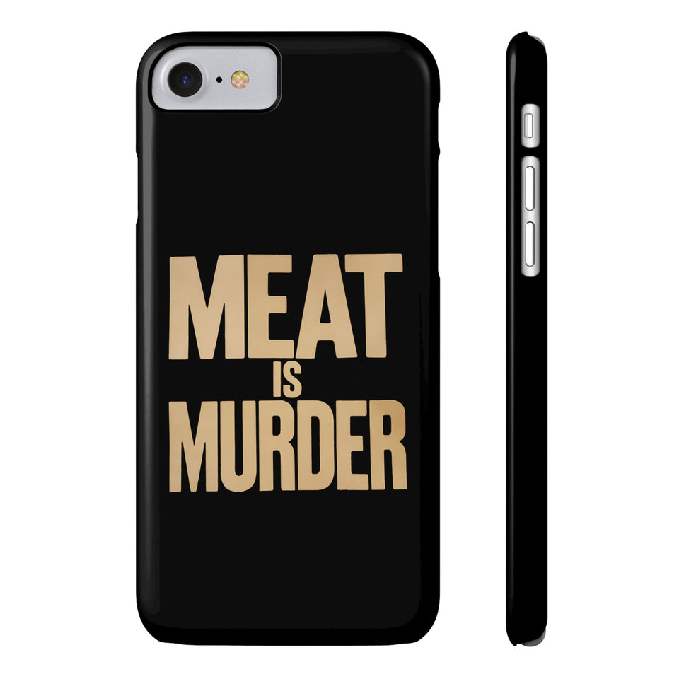 Premium Vegan Meat Is Murder iPhone Case | Vegan Gifts Slim Phone Cases