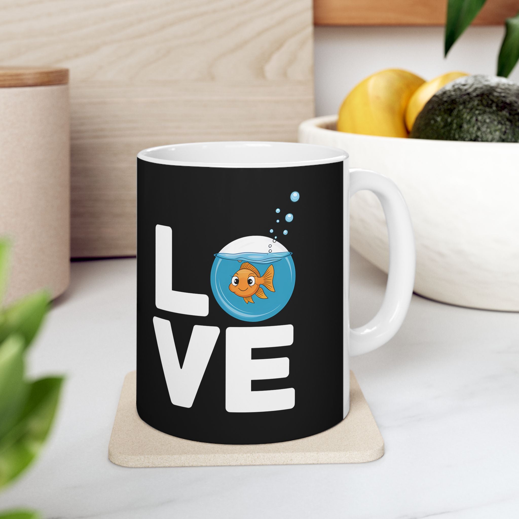 Cute Love Goldfish Mug | Goldfish Coffee Mug | Cute Goldfish Coffee Mug 11oz
