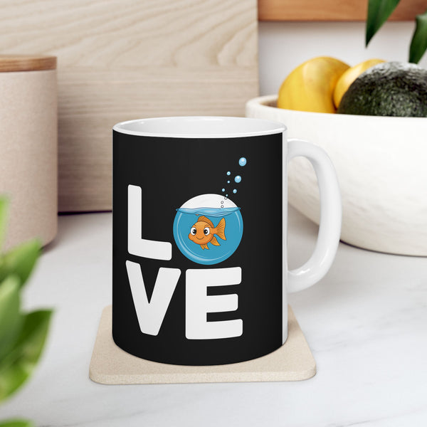 Cute Love Goldfish Mug | Goldfish Coffee Mug | Cute Goldfish Coffee Mug 11oz