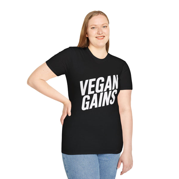 Vegan Gains T-Shirt — Plant-Powered Fitness Tee