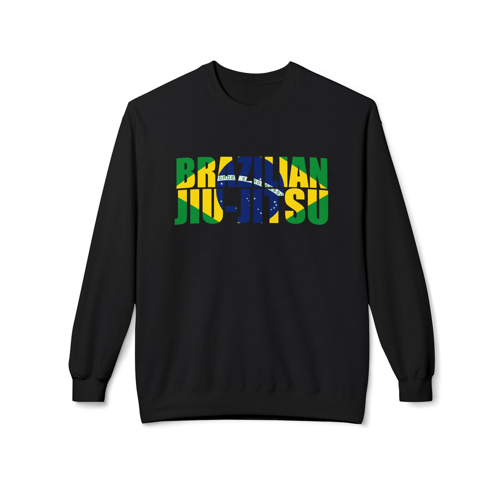 Brazilian Jiu Jitsu Flag 3 BJJ Unisex Midweight Softstyle Fleece Crewneck Sweatshirt
