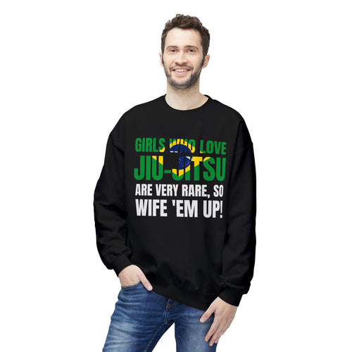Brazilian Jiu Jitsu Girls Who Love Jiu-Jitsu BJJ Unisex Midweight Softstyle Fleece Crewneck Sweatshirt
