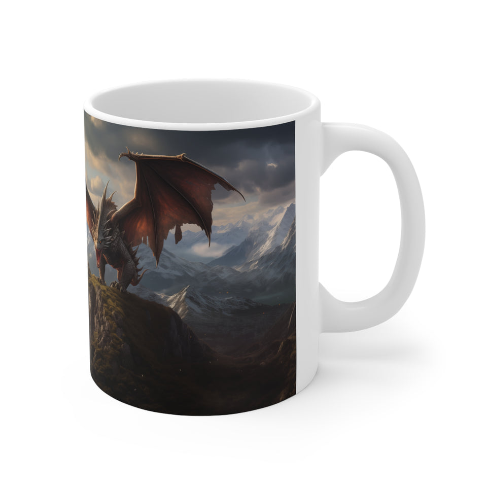 Fantasy Dragon Mug | Fantasy RPG Gift | Dragon Ceramic Mug 11oz