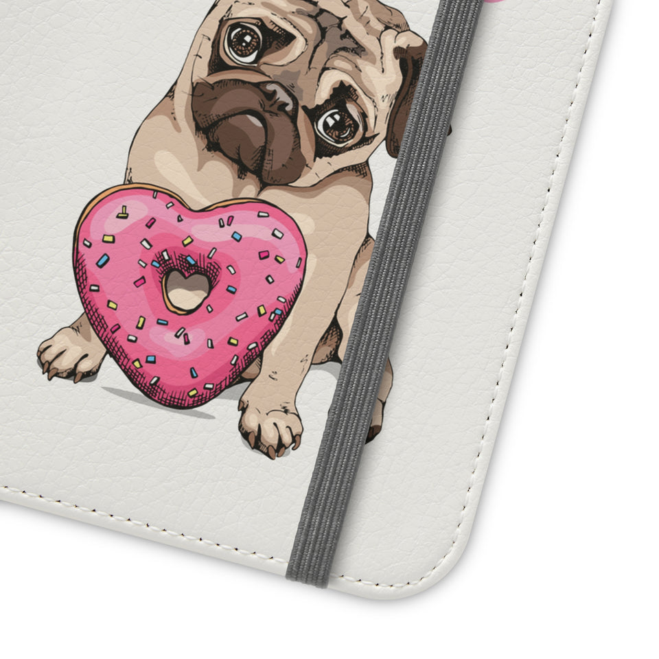 Pug Phone Case | I Love My Pug Wallet Phone Case | IPhone & Samsung Galaxy Pug Flip Cases White