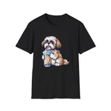 Shih Tzu Drinking Coffee T-Shirt — Cute Dog Coffee Lover Tee Shih Tzu Drinking Coffee T-Shirt — Cute Dog Coffee Lover Tee