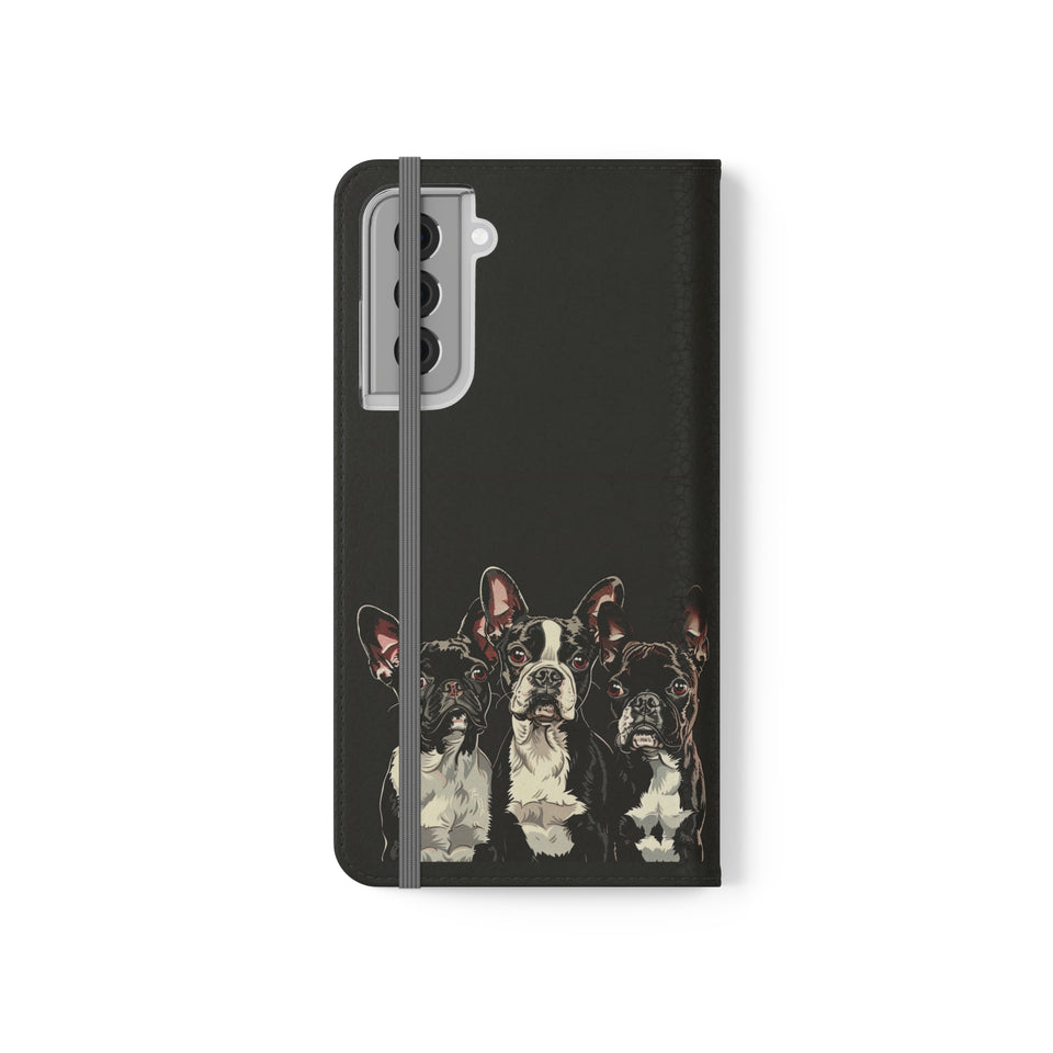 Boston Terrier Phone Case | Boston Terrier Wallet Phone Case | IPhone & Samsung Galaxy Boston Terrier Flip Cases