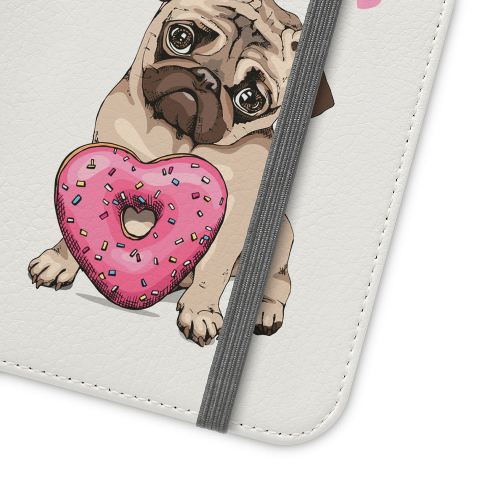 Pug Phone Case | I Love My Pug Wallet Phone Case | IPhone & Samsung Galaxy Pug Flip Cases White