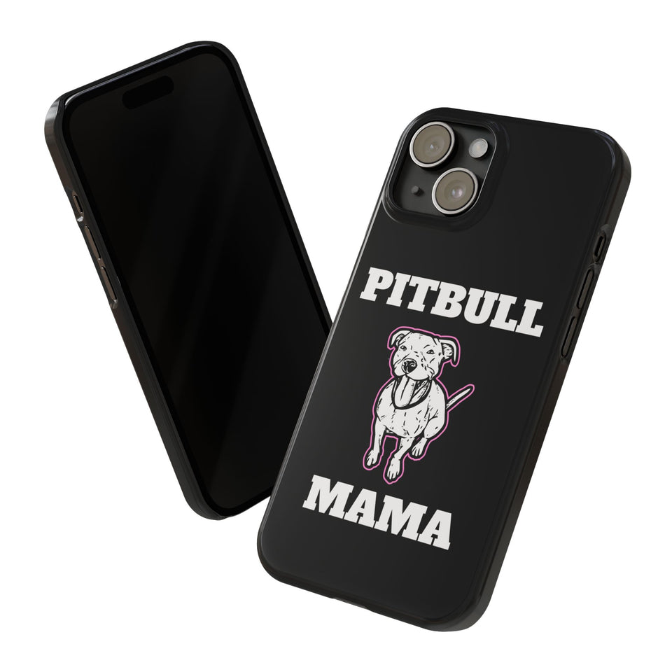 Premium Pitbull Mama 2 iPhone Case | Pitbull Gifts Slim Phone Cases