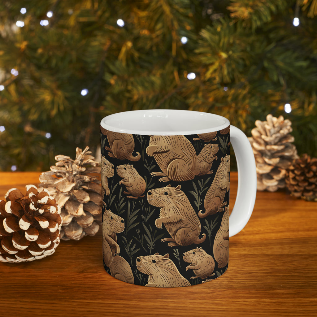 Capybara Mug  | Capybara Coffee Mug | Cute Capy Pattern Coffee Mug 11oz