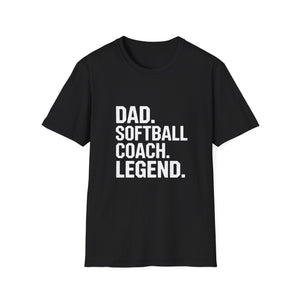 Dad Softball Coach Legend Design T-Shirt Dad Softball Coach Legend Design T-Shirt