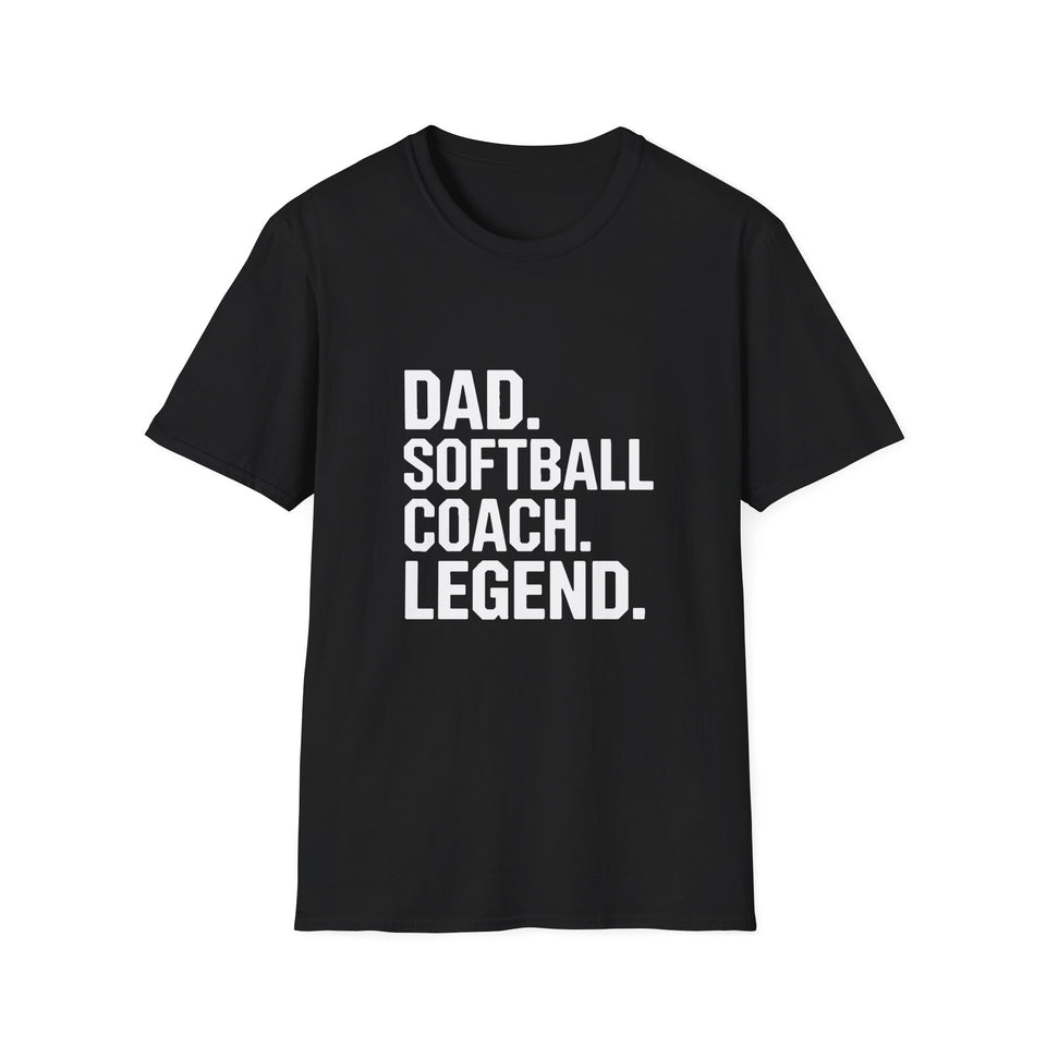 Dad Softball Coach Legend Design T-Shirt