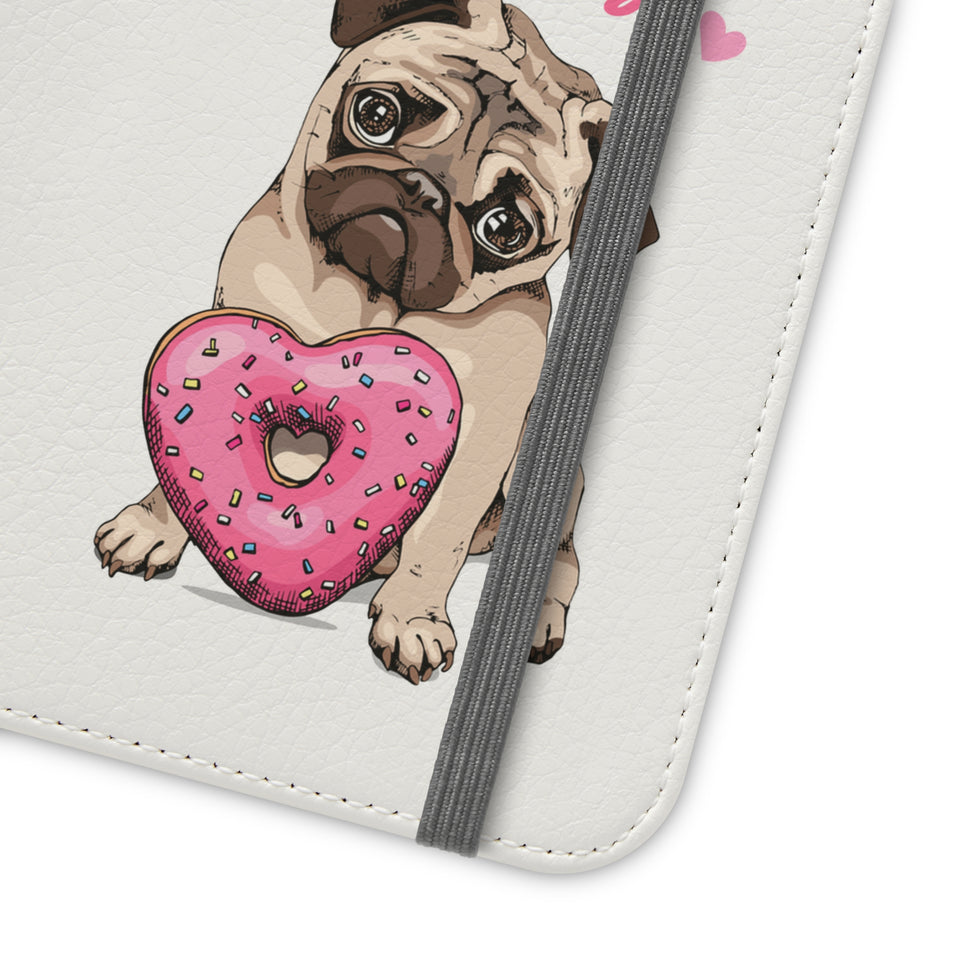 Pug Phone Case | I Love My Pug Wallet Phone Case | IPhone & Samsung Galaxy Pug Flip Cases White