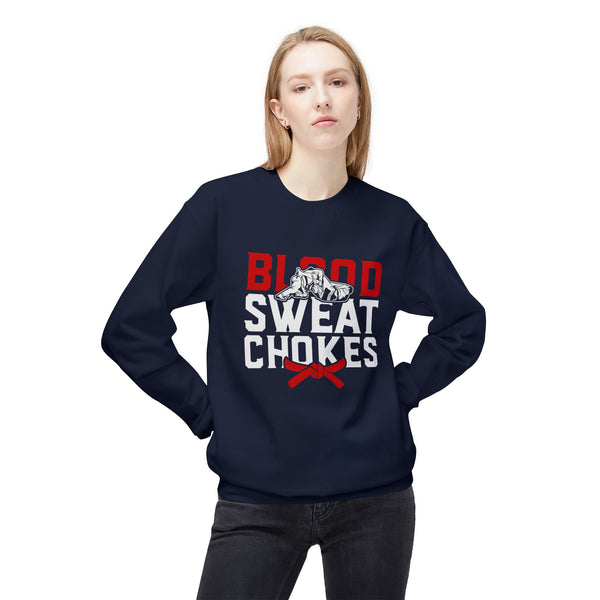 Brazilian Jiu Jitsu Blood Sweat & Chokes BJJ Unisex Midweight Softstyle Fleece Crewneck Sweatshirt