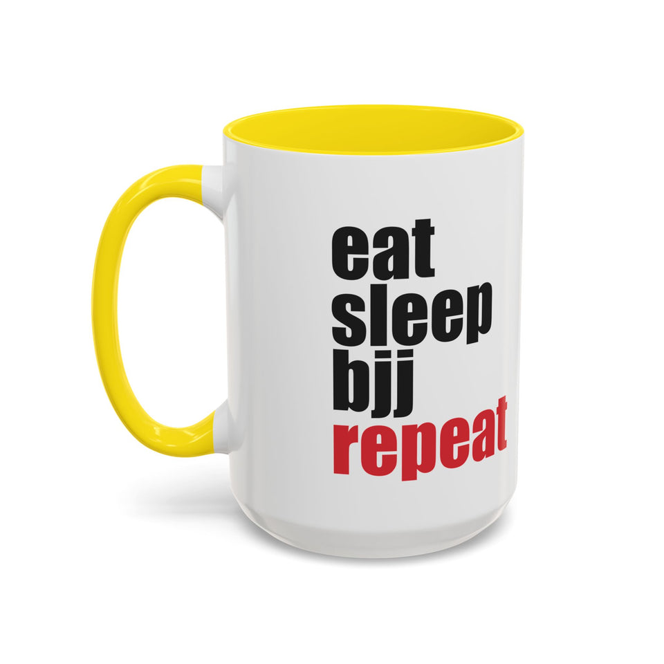 Brazilian Jiu Jitsu Eat Sleep BJJ Repeat | BJJ Accent Coffee Mug