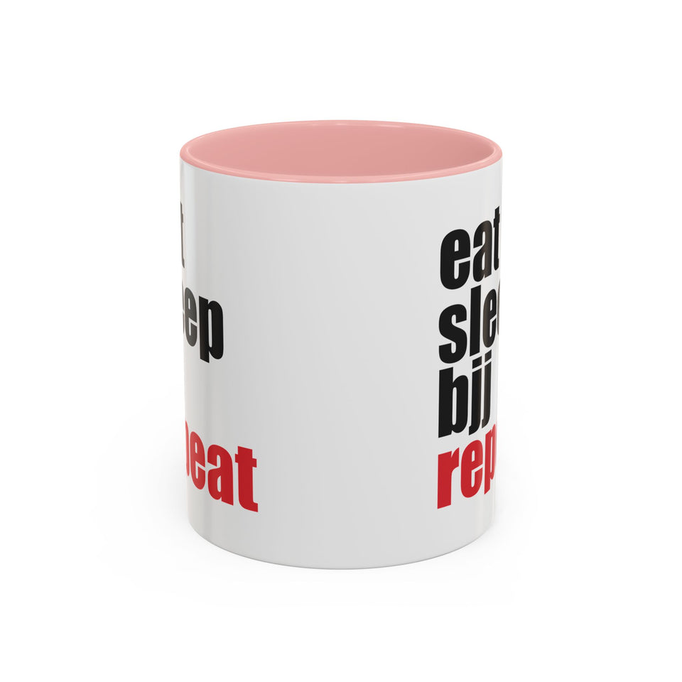Brazilian Jiu Jitsu Eat Sleep BJJ Repeat | BJJ Accent Coffee Mug