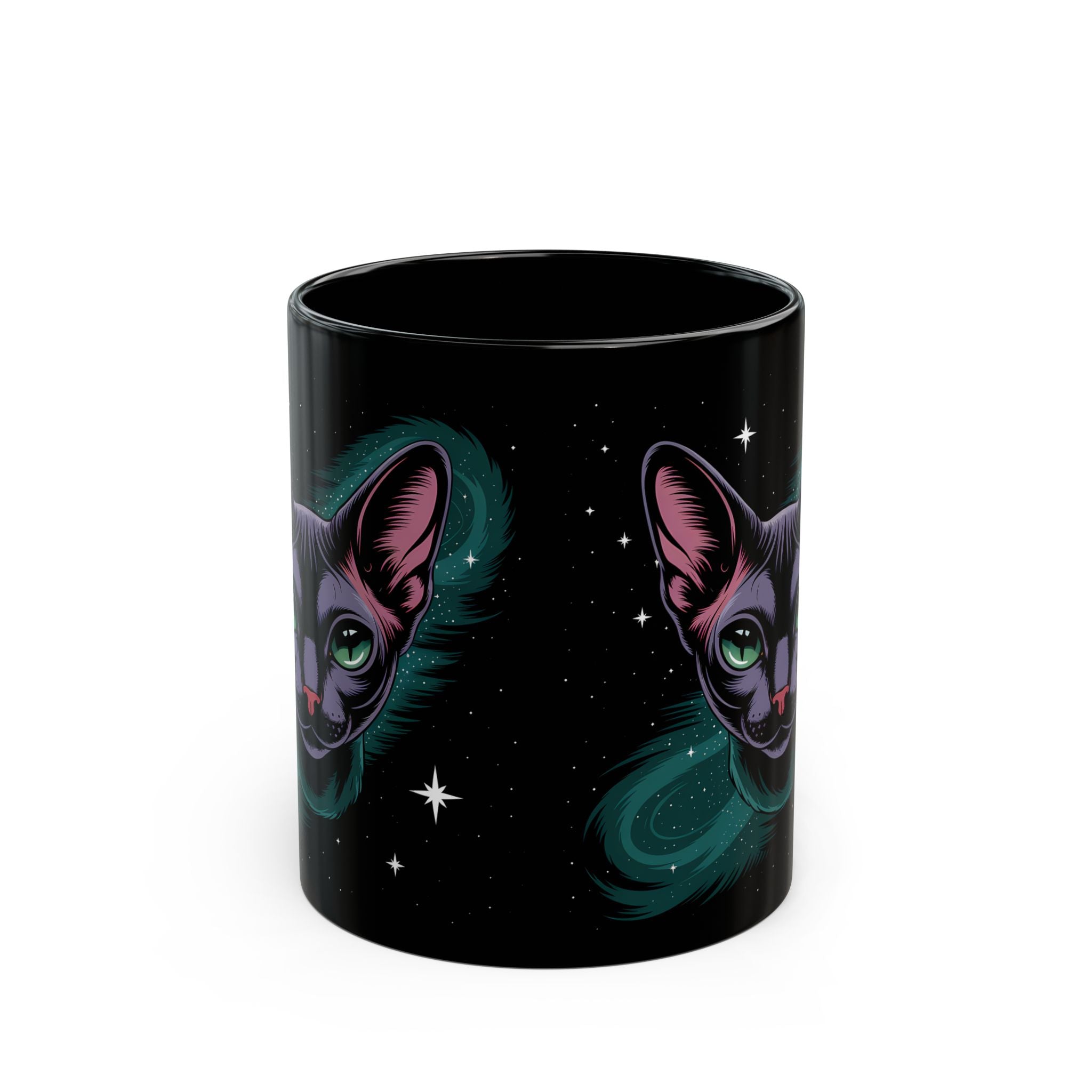 Cosmic Sphinx Cat Mug 2 - 11oz & 15oz - Perfect for Sphynx Cat Lovers & Space Enthusiasts