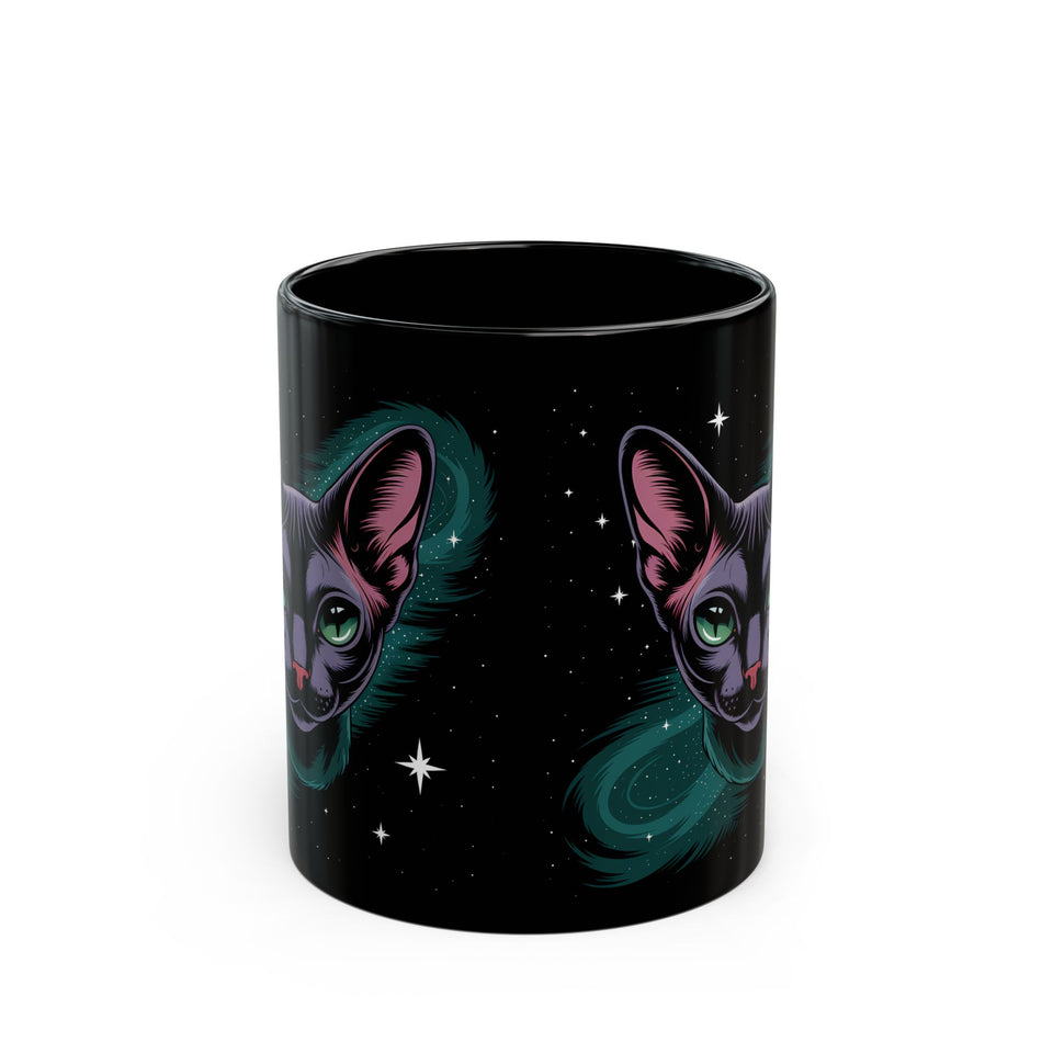 Cosmic Sphinx Cat Mug 2 - 11oz & 15oz - Perfect for Sphynx Cat Lovers & Space Enthusiasts