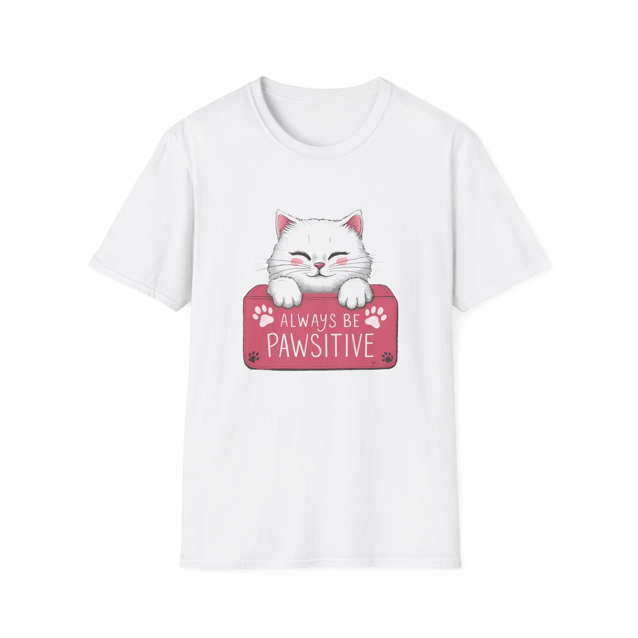 Always Be Pawsititive Cat Shirt | Cat Mom Gift | Cat Present | Cat Lover Unisex Softstyle T-Shirt Main image