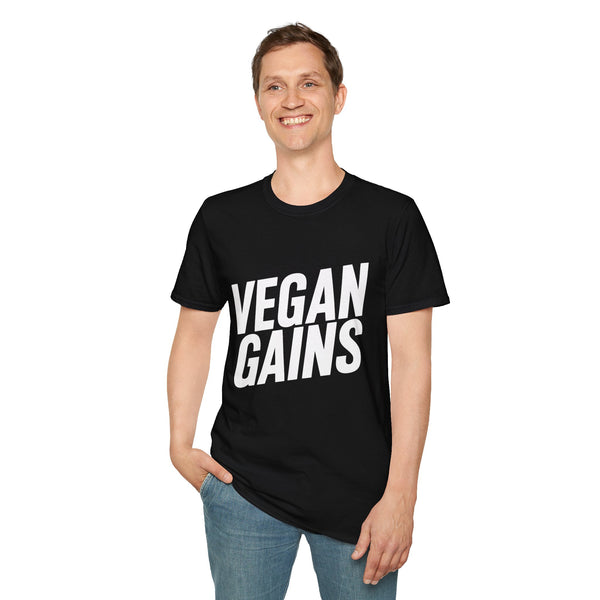 Vegan Gains T-Shirt — Plant-Powered Fitness Tee