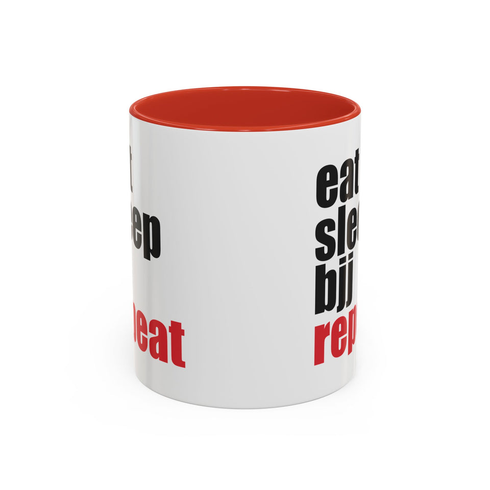 Brazilian Jiu Jitsu Eat Sleep BJJ Repeat | BJJ Accent Coffee Mug