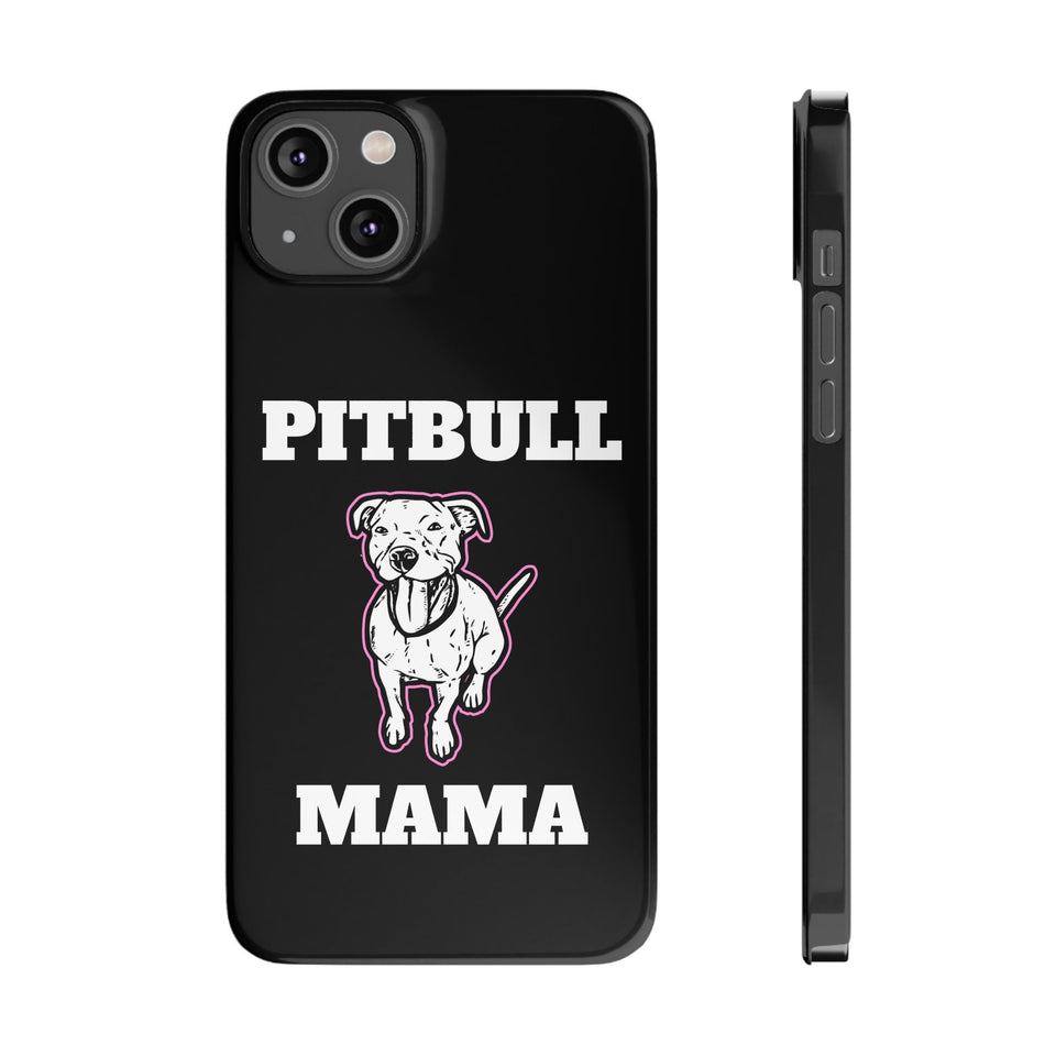 Premium Pitbull Mama 2 iPhone Case | Pitbull Gifts Slim Phone Cases