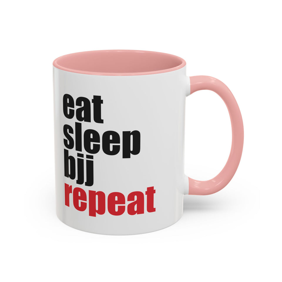 Brazilian Jiu Jitsu Eat Sleep BJJ Repeat | BJJ Accent Coffee Mug