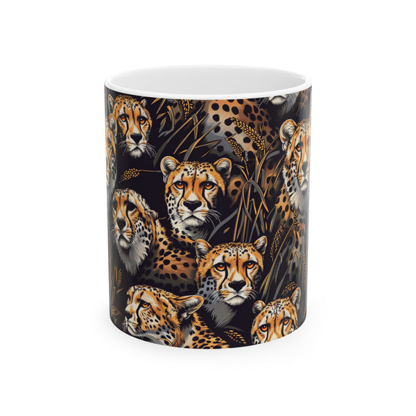 Cheetah Mug | Cheetah Gifts | Cheetah Presents | Group Of Cheetah Ceramic Mug 11oz