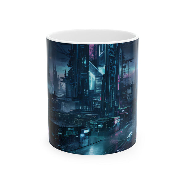 Futuristic Cyberpunk City Ceramic Mug (11oz, 15oz)