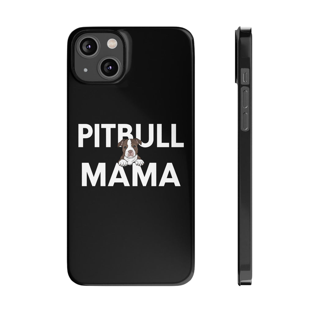 Premium Pitbull Mama 3 iPhone Case | Pitbull Gifts Slim Phone Cases